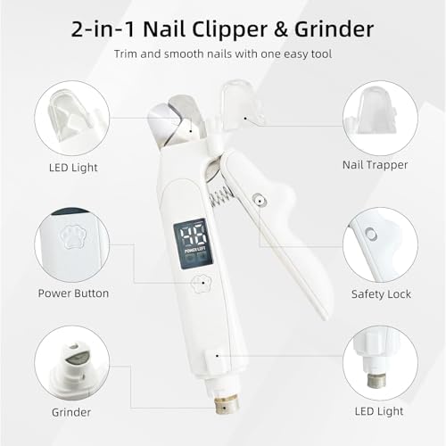 Nailcuttert 2-in-1 pet claw file with interchangeable grooming heads close up