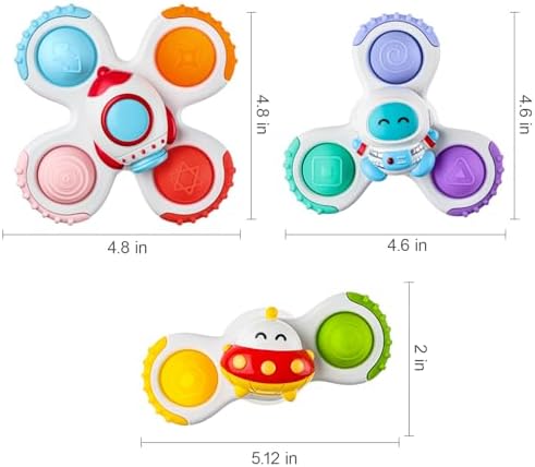 Alasou sensory spinner toys attached to a glass window