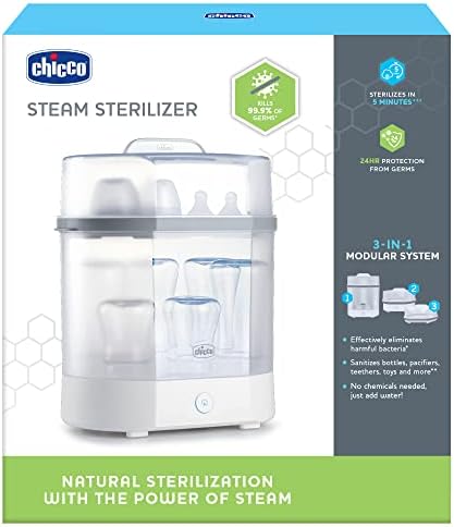 Chicco baby bottle sterilizer in full-size configuration