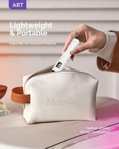 MelodySusie P-Art01R white cordless nail dryer compact travel design side view