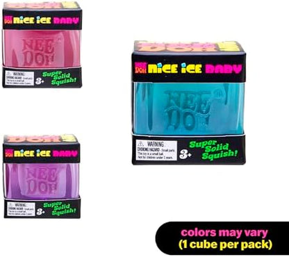Schylling NeeDoh mini ice cube sensory toy held in hand