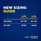 TENA Men 16 pieces package showing the six drop absorbency rating icon