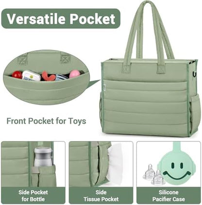 Ibfun diaper bag tote with stroller attachment straps