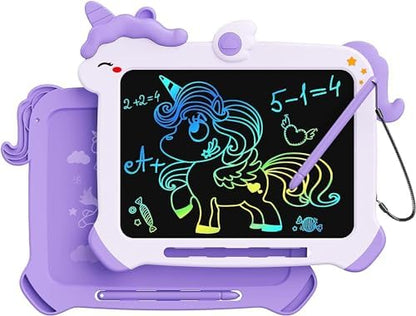 Child drawing on Kikapabi 8.5 inch unicorn tablet