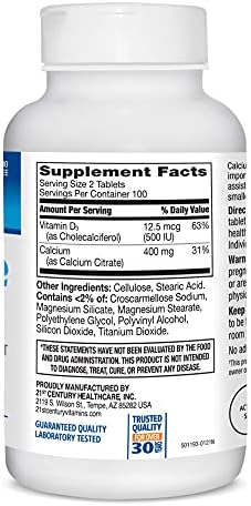Authentic 21st Century USA imported bone health supplement bottle
