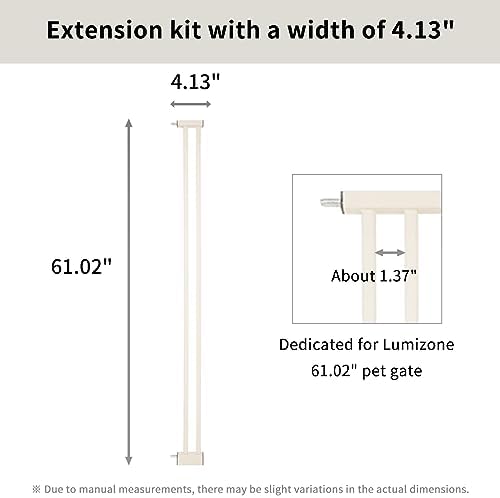 Lumizone durable pet gate extension kit showing narrow escape proof bar spacing