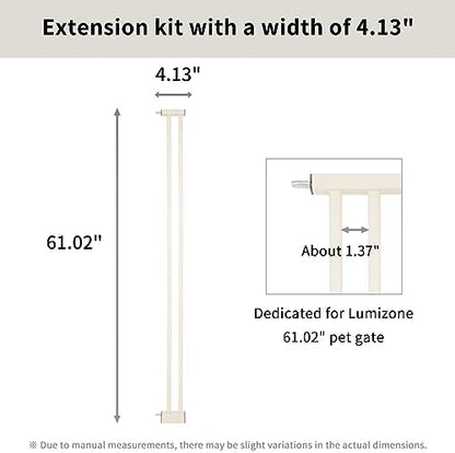 Lumizone durable pet gate extension kit showing narrow escape proof bar spacing