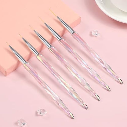 Professional nail artist using Teoyall brushes for intricate design