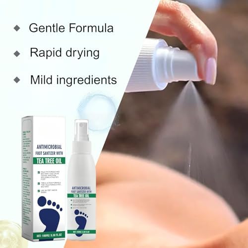 Clear non sticky foot spray for odor control and athlete foot relief