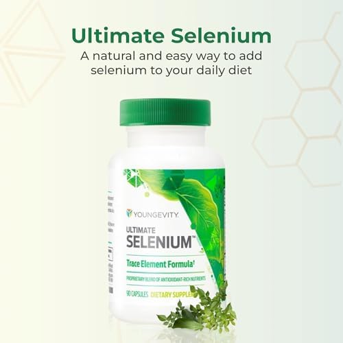 Youngevity Ultimate Selenium supplement bottle label displaying l-selenomethionine ingredient details