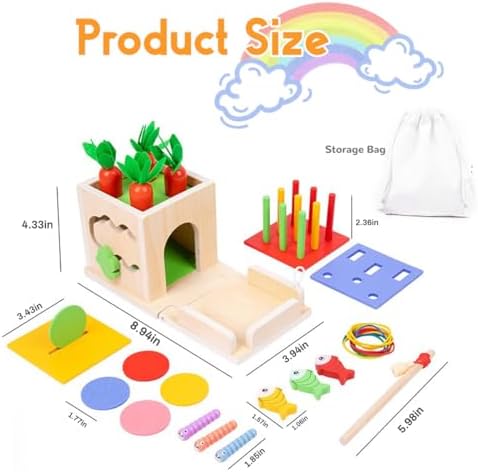 Zcxcznf wooden Montessori set with all accessories stored inside