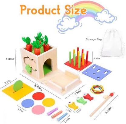 Zcxcznf wooden Montessori set with all accessories stored inside