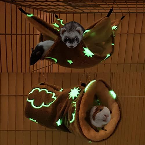 Small pet bunkbed hammock with glowing stars design