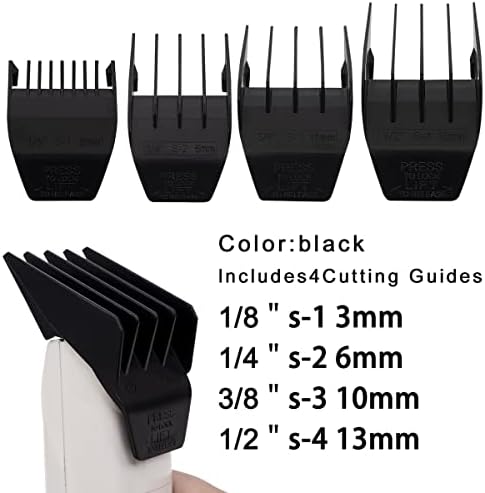 Four piece Wahl peanut clipper guard set black color