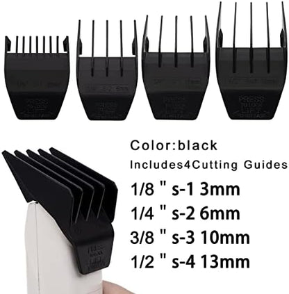Four piece Wahl peanut clipper guard set black color