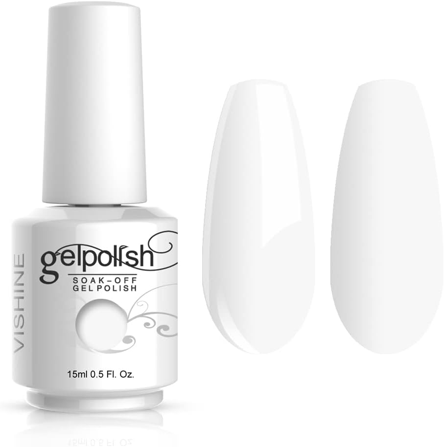Vishine professional pure white gel nail polish bottle front view