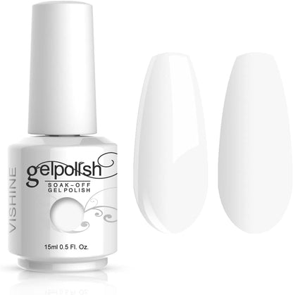 Vishine professional pure white gel nail polish bottle front view