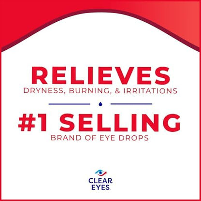 Three bottles of Clear Eyes Redness Relief for 12 hour comfort.