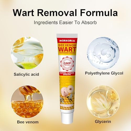 Close up of MORKORIA cream texture for fast acting wart and corn removal.