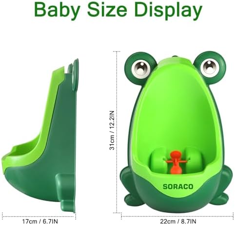 Side view of Soraco frog toddler boy pee trainer