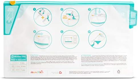 Munchkin steam sterilizer bag demonstrating steam release tab