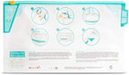 Munchkin steam sterilizer bag demonstrating steam release tab