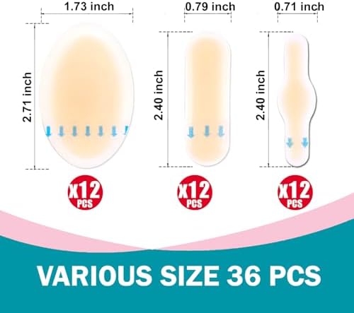 Viybtue foot care assortment showing different sizes for targeted friction protection on shoes