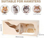 Marchul Magnetic Hamster Hideout Wooden House Chamber for Small Animals Pets Tunnel Exploring Toys for Dwarf Hamsters, Syrian, Gerbils, Hedgehogs, Rats, Mice (Living Room) - Image 4