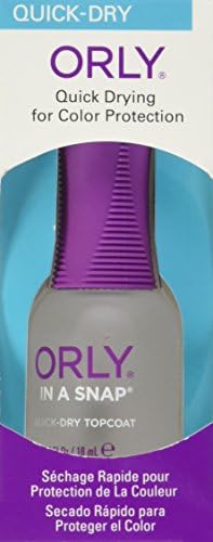 Close up of Orly In A Snap nail polish top coat bottle