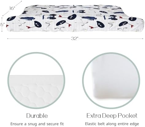 EyMzcod golf themed baby changing mat sheet folded fabric pattern
