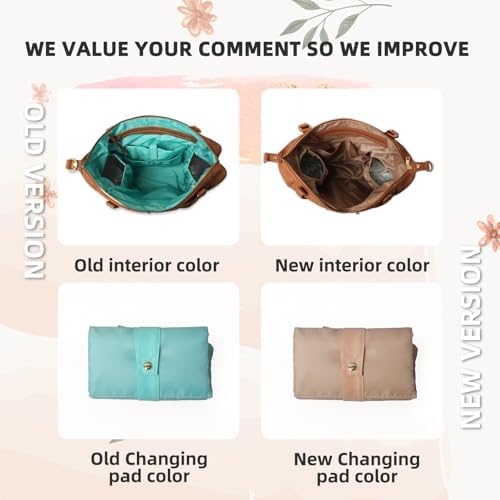 Mominside convertible baby bag showing side profile and pocket layout
