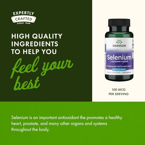 Swanson selenium bulk 300 capsule pack for daily cardiovascular and prostate health.