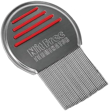 Nit Free Terminator Lice Comb front view of stainless steel teeth