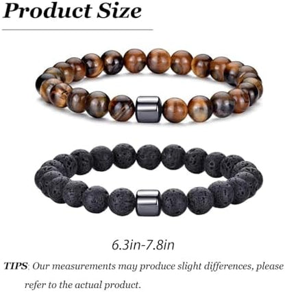 Detailed view of natural stone texture on 72ore bracelet.