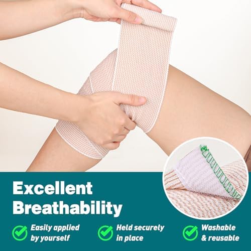 AZEN breathable cotton spandex bandage wrap for knee and ankle injury recovery.