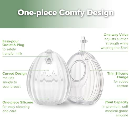 Haakaa wearable milk collector system side view highlighting the lightweight low profile shape