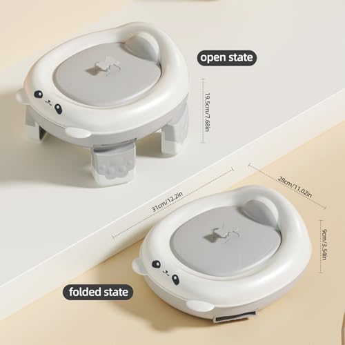 Foldable toddler travel toilet seat side profile