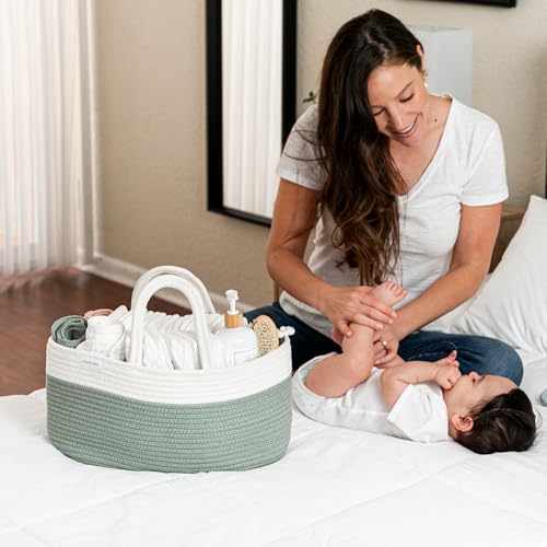 Comfy Cubs nursery storage basket with three compartments