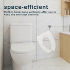 Deeki toddler potty seat folded compactly showing the integrated pinch proof TPE joint