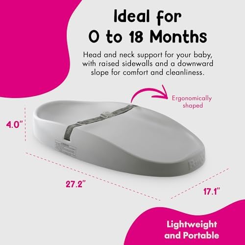 Bumbo changing pad angled view on dresser top