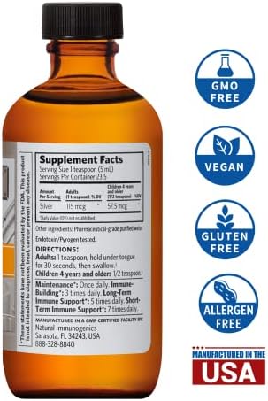 Argentyn 23 colloidal silver liquid supplement packaging angle