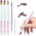 Saviland Kolinsky Acrylic Nail Brush Set front view showing three brushes