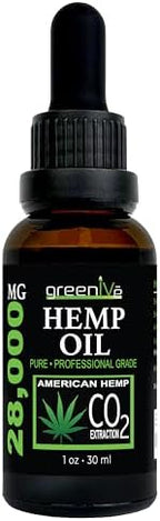 GreenIVe hemp oil dropper bottle close up
