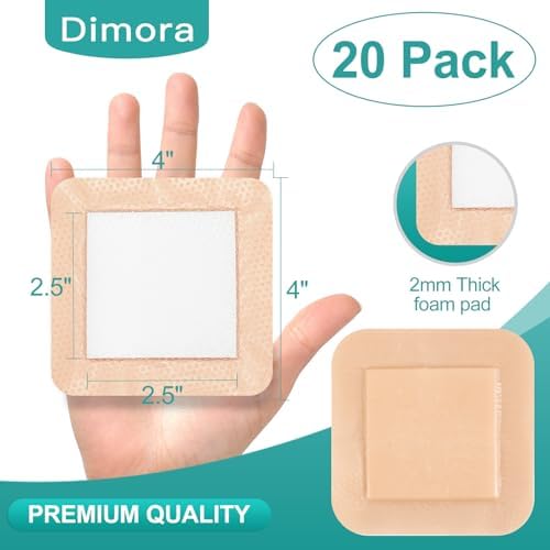 Dimora waterproof adhesive bandage four inches by four inches single sterile pouch