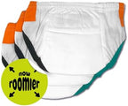 Washable cloth training pants for elimination communication in aqua blue and neutral colors