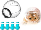 Adjustable transparent pet grooming helmet with multiple ventilation holes for safe breathing