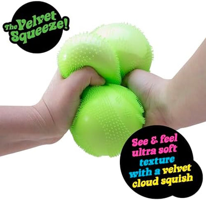 Schylling Super NeeDoh Fuzzball showing the cosmic wave pattern on its oversized fuzzy exterior.