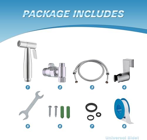 Universal Bidet T-valve and installation components