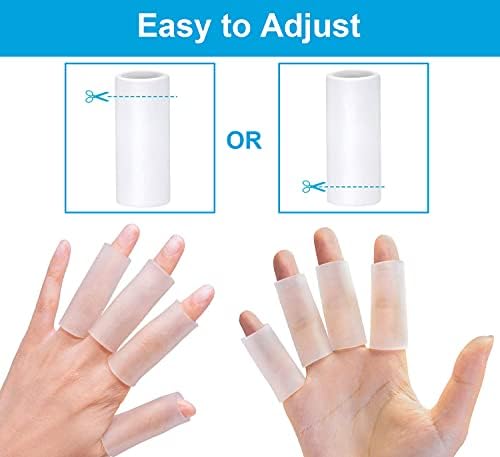 Washable and reusable silicone finger protectors showcasing the elastic material stretch capacity.