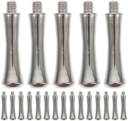 Close up of 2.5 millimeter threaded screw end on polished silver scissor tail nails